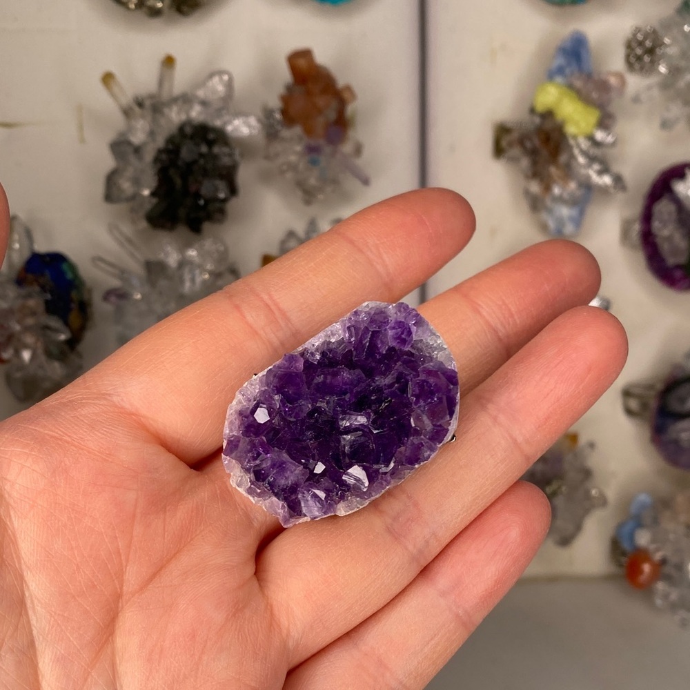 Purple Amethyst Geode Statement Ring - image 3